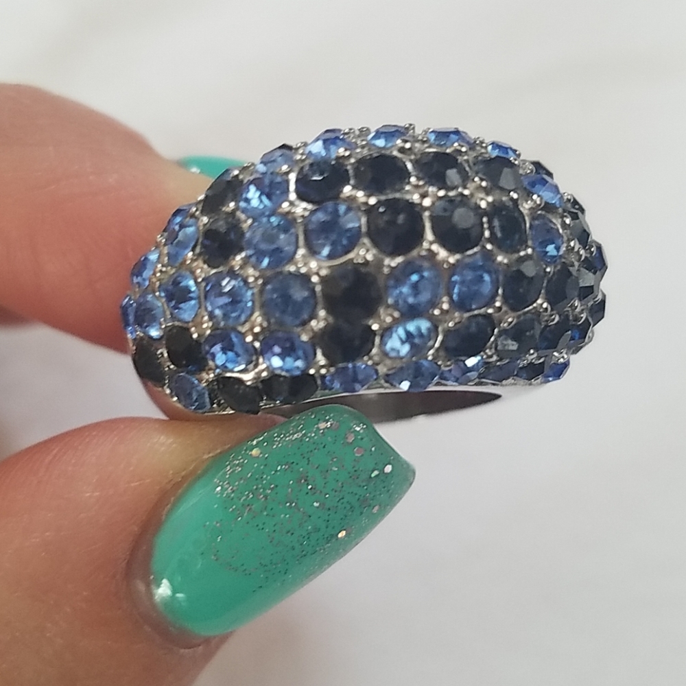 Blue Pave Statement Ring - image 3